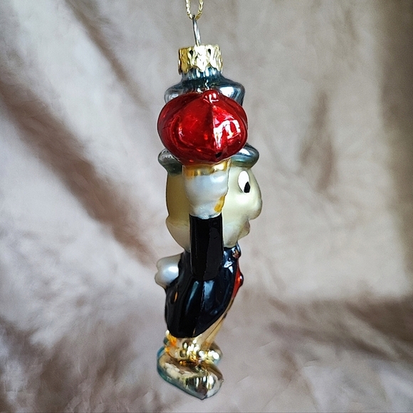 Jiminy Cricket Blown Mercury Glass Pinnochio Disney Christmas Ornament Vintage - Picture 4 of 10